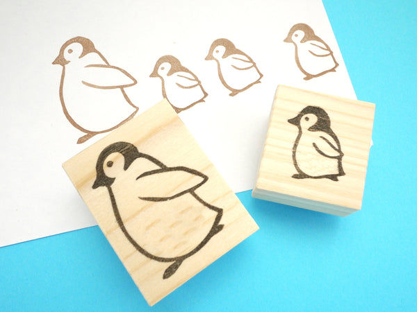 Penguin rubber stamp, Baby penguin, Christmas greetings, Japanese rubber stamps, Cute rubber stamps