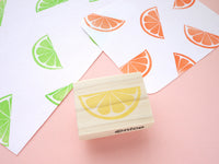 Lemon stamp, Half lemon, Kawaii stationery, Handmade rubber stamp, Japanese rubber stamps