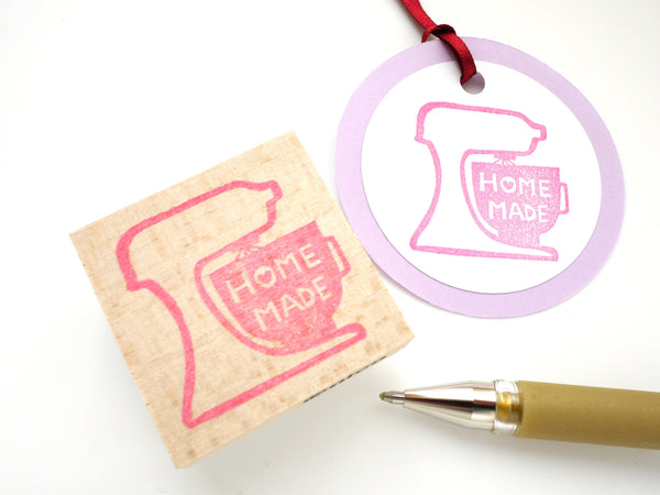 Mixer stamp, Baking lover gift, Homemade tag stamp, Unique rubber stamp, Cooking lover gift idea, Japanese rubber stamp