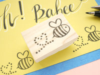 Honeybee rubber stamp, Baby shower invitations, Wedding stamp, Wedding bee rubber stamp, Personalized wedding stamp