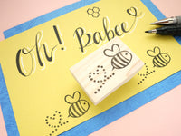 Honeybee rubber stamp, Baby shower invitations, Wedding stamp, Wedding bee rubber stamp, Personalized wedding stamp