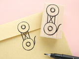 Twine button rubber stamp, Hobonichi decoration, Snail mail lover, Clasped envelope rubber stamp