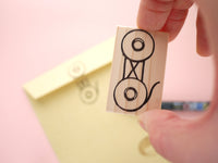 Twine button rubber stamp, Hobonichi decoration, Snail mail lover, Clasped envelope rubber stamp