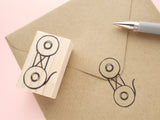 Twine button rubber stamp, Hobonichi decoration, Snail mail lover, Clasped envelope rubber stamp