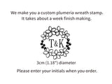 Personalized wedding stamp, Wedding stamp, Initial stamp, Summer wreath initial stamp