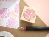 Dahlia flower stamp, Wedding rubber stamp, Flower decoration stamp, Wedding invitation stamp