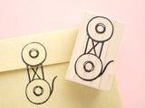 Twine button rubber stamp, Hobonichi decoration, Snail mail lover, Clasped envelope rubber stamp