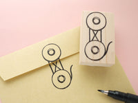 Twine button rubber stamp, Hobonichi decoration, Snail mail lover, Clasped envelope rubber stamp