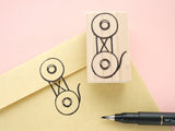 Twine button rubber stamp, Hobonichi decoration, Snail mail lover, Clasped envelope rubber stamp