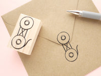 Twine button rubber stamp, Hobonichi decoration, Snail mail lover, Clasped envelope rubber stamp