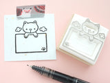 Cat memo stamp, Hanging cat, Cat rubber stamp, Cute rubber stamp, Japanese rubber stamp