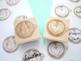 Coffee wedding latte art stamp, Japanese rubber stamp, Coffee rubber stamp