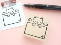 Cat memo stamp, Hanging cat, Cat rubber stamp, Cute rubber stamp, Japanese rubber stamp