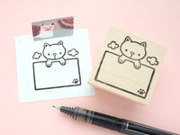 Cat memo stamp, Hanging cat, Cat rubber stamp, Cute rubber stamp, Japanese rubber stamp