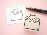 Cat memo stamp, Hanging cat, Cat rubber stamp, Cute rubber stamp, Japanese rubber stamp