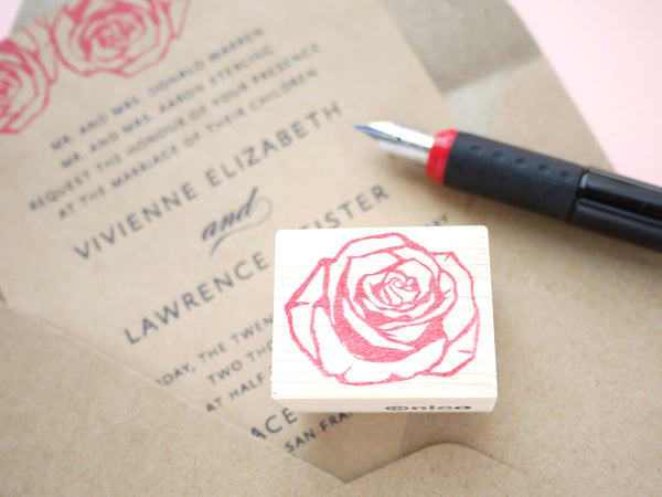 Rose wedding invitation stamp, Wedding rubber stamps, Japanese rubber stamp, Wedding flower