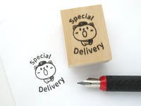 【Made to order】Special delivery stamp, Postman cat, Snail mail lover, Cat rubber stamp, Japanese rubber stamps