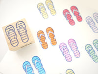 Beach sandals rubber stamp, Unique summer decoration, Japanese rubber stamps