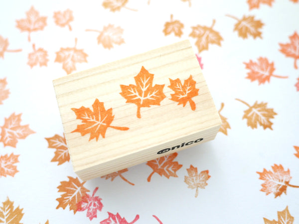 Maple leaf stamp, Autumn leaf rubber stamp, Autumn decoration stamp, Hobonichi stamp, Japanese rubber stamps