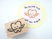 Tooth fairy stamp, Baby invitations, Kawaii rubber stamp, Handmade rubber stamp, Japanese rubber stamps