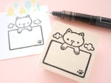 Cat memo stamp, Hanging cat, Cat rubber stamp, Cute rubber stamp, Japanese rubber stamp