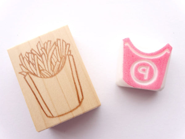 French fries stamp, Junk food stationery, Unique rubber stamp, Japanese rubber stamps, Food rubber stamp
