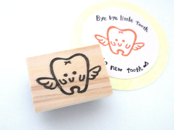 Tooth fairy stamp, Baby invitations, Kawaii rubber stamp, Handmade rubber stamp, Japanese rubber stamps