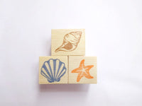 Seashell rubber stamps, Beach wedding decoration, Handmade rubber stamp, Summer decoration stamps, Japanese rubber stamps