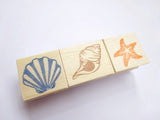 Seashell rubber stamps, Beach wedding decoration, Handmade rubber stamp, Summer decoration stamps, Japanese rubber stamps