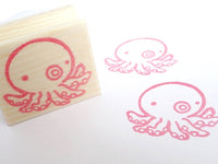 Octopus stamp, Kawaii stationery, Squid stamp, Cute rubber stamp, Unique handmade stamp, Japanese rubber stamps