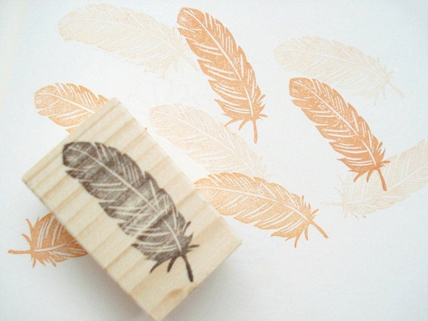 Feather stamp wedding invitation decoration, Wedding stamp, Japanese rubber stamps