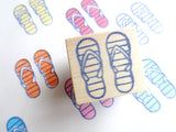 Beach sandals rubber stamp, Unique summer decoration, Japanese rubber stamps