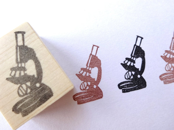Microscope Stamp, Biology Stationery, Unique rubber stamp, Japanese ru ...