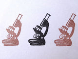 Microscope Stamp, Biology Stationery, Unique rubber stamp, Japanese rubber stamp, Gift for him