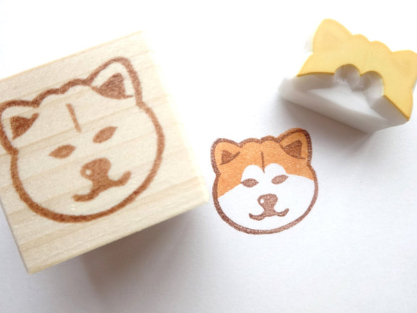 Japanese Akita dog stamp, Akita rubber stamp, Animal stationery, Japanese rubber stamps