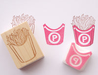 French fries stamp, Junk food stationery, Unique rubber stamp, Japanese rubber stamps, Food rubber stamp