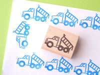 Dump track stamp, Tipper truck rubber stamp, Gift for child, Unique rubber stamp, Japanese rubber stamps