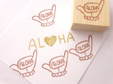 Aloha Shaka sign stamp, Japanese rubber stamp