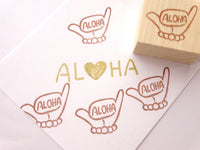 Aloha Shaka sign stamp, Japanese rubber stamp