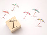 Beach parasol rubber stamp, Summer invitation, Parasol decoration wedding