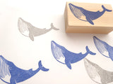 Blue whale rubber stamp, Summer decoration stamp, Cute rubber stamp, Japanese rubber stamp