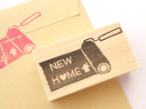 New home invitation, Paint roller rubber stamp, Unique rubber stamp, Japanese rubber stamps