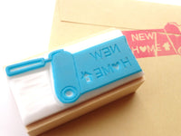 New home invitation, Paint roller rubber stamp, Unique rubber stamp, Japanese rubber stamps