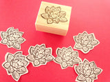 Wedding rubber stamp, Japanese flower stamp, Zen lotus flower stamp, Lotus rubber stamp