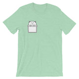 Cat is hanging on the small pocket Short-Sleeve Unisex T-Shirt