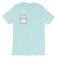 Cat is hanging on the small pocket Short-Sleeve Unisex T-Shirt