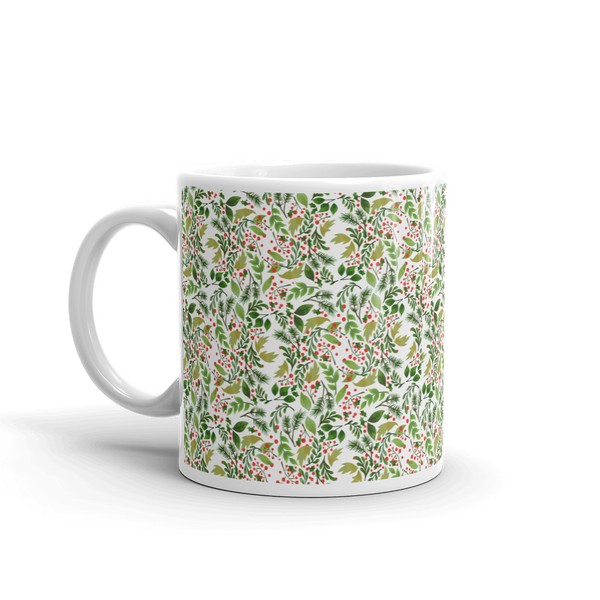Holiday Mug, Holly leaf mug, Polar bear mug