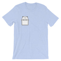 Cat is hanging on the small pocket Short-Sleeve Unisex T-Shirt