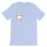 Cat is hanging on the small pocket Short-Sleeve Unisex T-Shirt