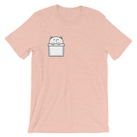 Cat is hanging on the small pocket Short-Sleeve Unisex T-Shirt